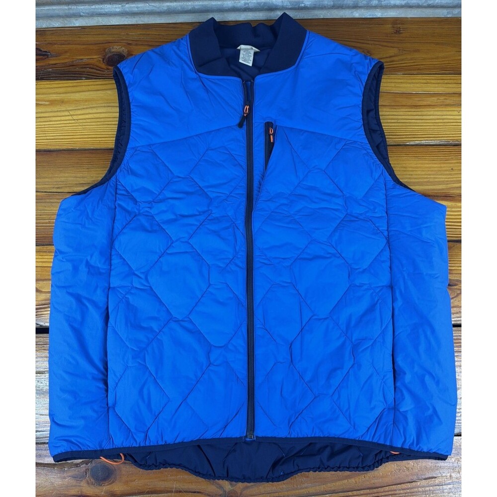 Duluth Trading Full Zip Puffer Vest Mens XXL Lightweight Hiking Blue